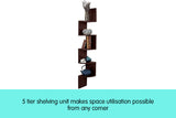 NNEDPE Zigzag Large Corner Wall Mount Display Shelf  - Brown
