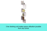 NNEDPE Zigzag Large Corner Wall Mount Display Shelf  - White