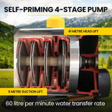 NNEMB Multi-stage Water Hi-pressure Pump with Auto-controller Home Garden Irrigation 4-Stage Electric