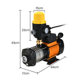 NNEMB Multi-stage Water Hi-pressure Pump with Auto-controller Home Garden Irrigation 6-Stage Electric
