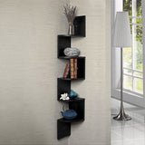 NNEDPE Zigzag Large Corner Wall Mount Display Shelf - Black