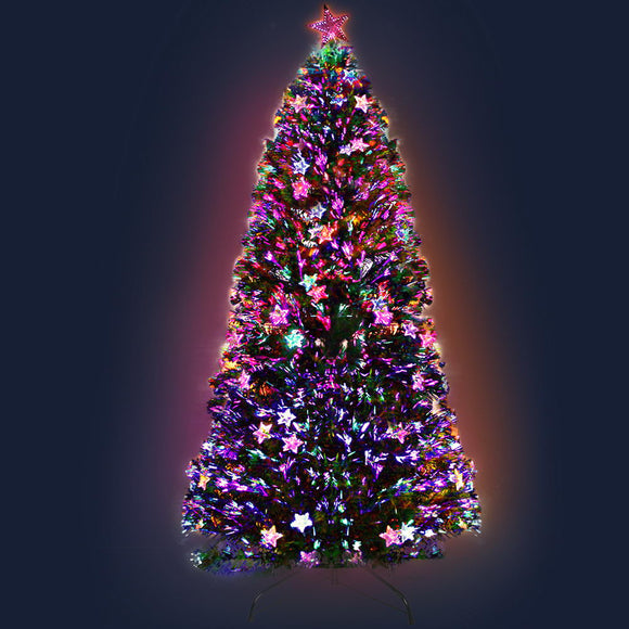 NNEDSZ Jollys 2.4M 8FT LED Christmas Tree Xmas Optic Fiber Multi Colour Lights