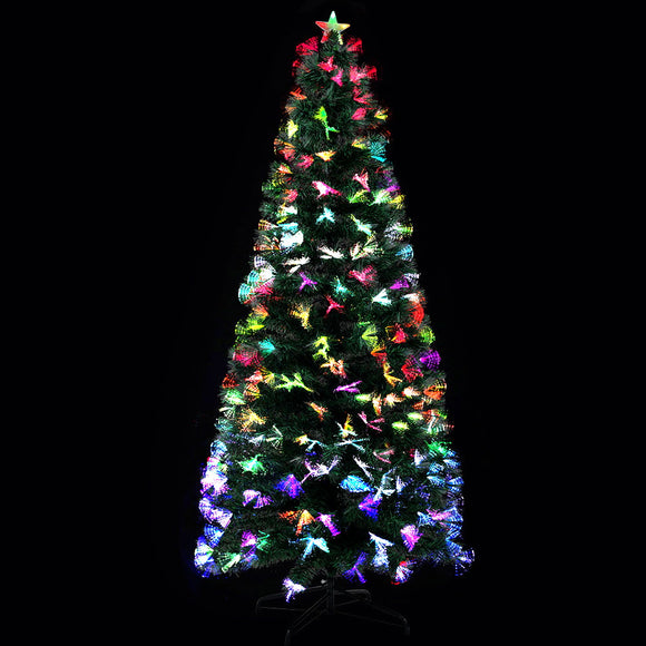 NNEDSZ Jingle Jollys Christmas Tree 1.8M 6FT LED Xmas Multi Colour Lights Optic Fibre