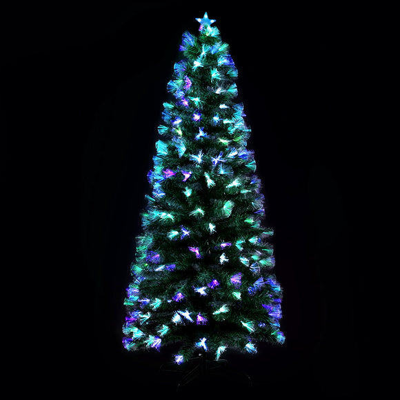 NNEDSZ Jingle Jollys Christmas Tree 1.8M 6FT LED Xmas Multi Colour Lights Optic Fibre