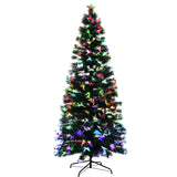 NNEDSZ Jingle Jollys Christmas Tree 2.1M 7FT LED Xmas Multi Colour Lights Optic Fibre