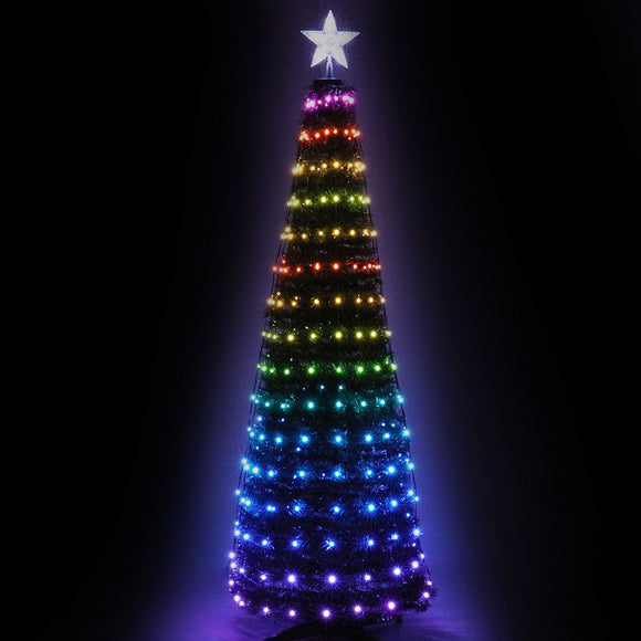 NNEDSZ Jingle Jollys Christmas Tree 1.8M 298 LED Xmas Multi Colour Lights Optic Fibre
