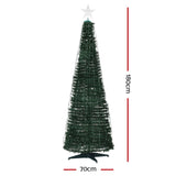 NNEDSZ Jingle Jollys Christmas Tree 1.8M 298 LED Xmas Multi Colour Lights Optic Fibre