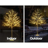 NNEDSZ Jollys 1.5M LED Christmas Branch Tree 304 LED Xmas Warm White Optic Fiber