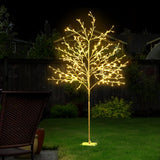 NNEDSZ Jollys 1.5M LED Christmas Branch Tree 304 LED Xmas Warm White Optic Fiber