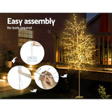 NNEDSZ Jollys 2.1M LED Christmas Branch Tree 480 LED Xmas Warm White Optic Fiber