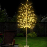 NNEDSZ Jollys 2.1M LED Christmas Branch Tree 480 LED Xmas Warm White Optic Fiber