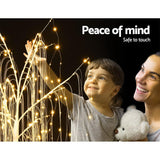 NNEDSZ Jollys 1.8M LED Christmas Tree Willow Xmas Fibre Optic Warm White Lights