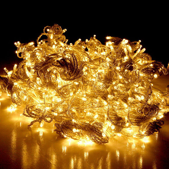 NNEDSZ Jollys 6X3M Christmas Curtain Lights 600LED Warm White