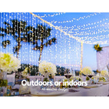 NNEDSZ Jollys 6X3M Christmas Curtain Fairy Lights String 600LED Party Wedding CW