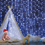 NNEDSZ Jollys 6X3M Christmas Curtain Fairy Lights String 600LED Party Wedding CW