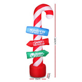 NNEDSZ Jollys 2.4M Christmas Inflatable Santa Guide Candy Pole Xmas Decor LED