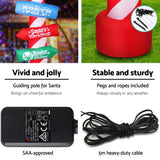 NNEDSZ Jollys 2.4M Christmas Inflatable Santa Guide Candy Pole Xmas Decor LED