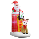 NNEDSZ Jollys 2.1M Christmas Inflatable Santa on Chimney Decorations Outdoor LED
