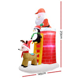 NNEDSZ Jollys 2.1M Christmas Inflatable Santa on Chimney Decorations Outdoor LED