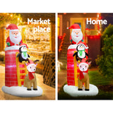 NNEDSZ Jollys 2.1M Christmas Inflatable Santa on Chimney Decorations Outdoor LED