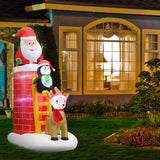 NNEDSZ Jollys 2.1M Christmas Inflatable Santa on Chimney Decorations Outdoor LED