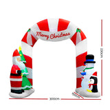 NNEDSZ Jollys 3M Christmas Inflatable Archway with Santa Xmas Decor LED