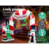 NNEDSZ Jollys 3M Christmas Inflatable Archway with Santa Xmas Decor LED