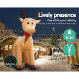 NNEDSZ Jollys 5M Christmas Inflatable Reindeer Giant Deer Air-Power Light Inside