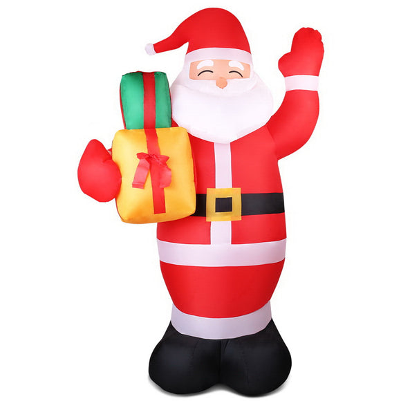 NNEDSZ Jollys 2.4M Christmas Inflatables Santa Xmas Light Decor LED Airpower