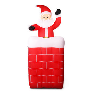 NNEDSZ Jollys 1.8M Christmas Inflatable Archway with Santa Xmas Decor LED