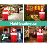 NNEDSZ Jollys 1.8M Christmas Inflatable Archway with Santa Xmas Decor LED