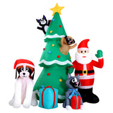 NNEDSZ Jingle Jollys 3M Inflatable Christmas Tree Santa Lights Outdoor Decorations