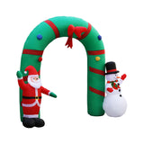 NNEDSZ Jollys 2.8M Christmas Inflatable Giant Arch Way Santa Snowman Light Decor