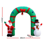 NNEDSZ Jollys 2.8M Christmas Inflatable Giant Arch Way Santa Snowman Light Decor