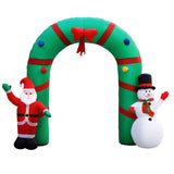 NNEDSZ Jollys 2.8M Christmas Inflatable Giant Arch Way Santa Snowman Light Decor