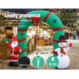 NNEDSZ Jollys 2.8M Christmas Inflatable Giant Arch Way Santa Snowman Light Decor