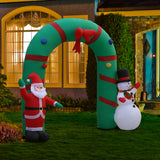 NNEDSZ Jollys 2.8M Christmas Inflatable Giant Arch Way Santa Snowman Light Decor