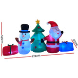 NNEDSZ Jingle Jollys 2.7M Christmas Inflatable Tree Snowman Lights Outdoor Decorations