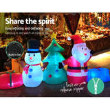 NNEDSZ Jingle Jollys 2.7M Christmas Inflatable Tree Snowman Lights Outdoor Decorations
