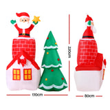 NNEDSZ Jingle Jollys 2.2M Christmas Inflatable Santa Tree Lights Outdoor Decorations
