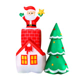 NNEDSZ Jingle Jollys 2.2M Christmas Inflatable Santa Tree Lights Outdoor Decorations