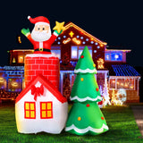 NNEDSZ Jingle Jollys 2.2M Christmas Inflatable Santa Tree Lights Outdoor Decorations