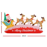NNEDSZ Jollys Inflatable Christmas Santa On Sleigh 2.8M Lights Outdoor Decorations