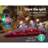 NNEDSZ Jollys Inflatable Christmas Santa On Sleigh 2.8M Lights Outdoor Decorations