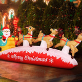 NNEDSZ Jollys Inflatable Christmas Santa On Sleigh 2.8M Lights Outdoor Decorations