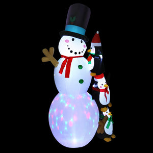 NNEDSZ Jingle Jollys 2.4M Christmas Inflatable Snowman Xmas Lights Outdoor Decorations