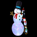 NNEDSZ Jingle Jollys 2.4M Christmas Inflatable Snowman Xmas Lights Outdoor Decorations