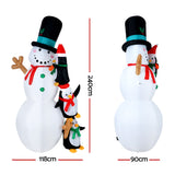 NNEDSZ Jingle Jollys 2.4M Christmas Inflatable Snowman Xmas Lights Outdoor Decorations