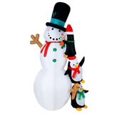 NNEDSZ Jingle Jollys 2.4M Christmas Inflatable Snowman Xmas Lights Outdoor Decorations