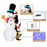 NNEDSZ Jingle Jollys 2.4M Christmas Inflatable Snowman Xmas Lights Outdoor Decorations